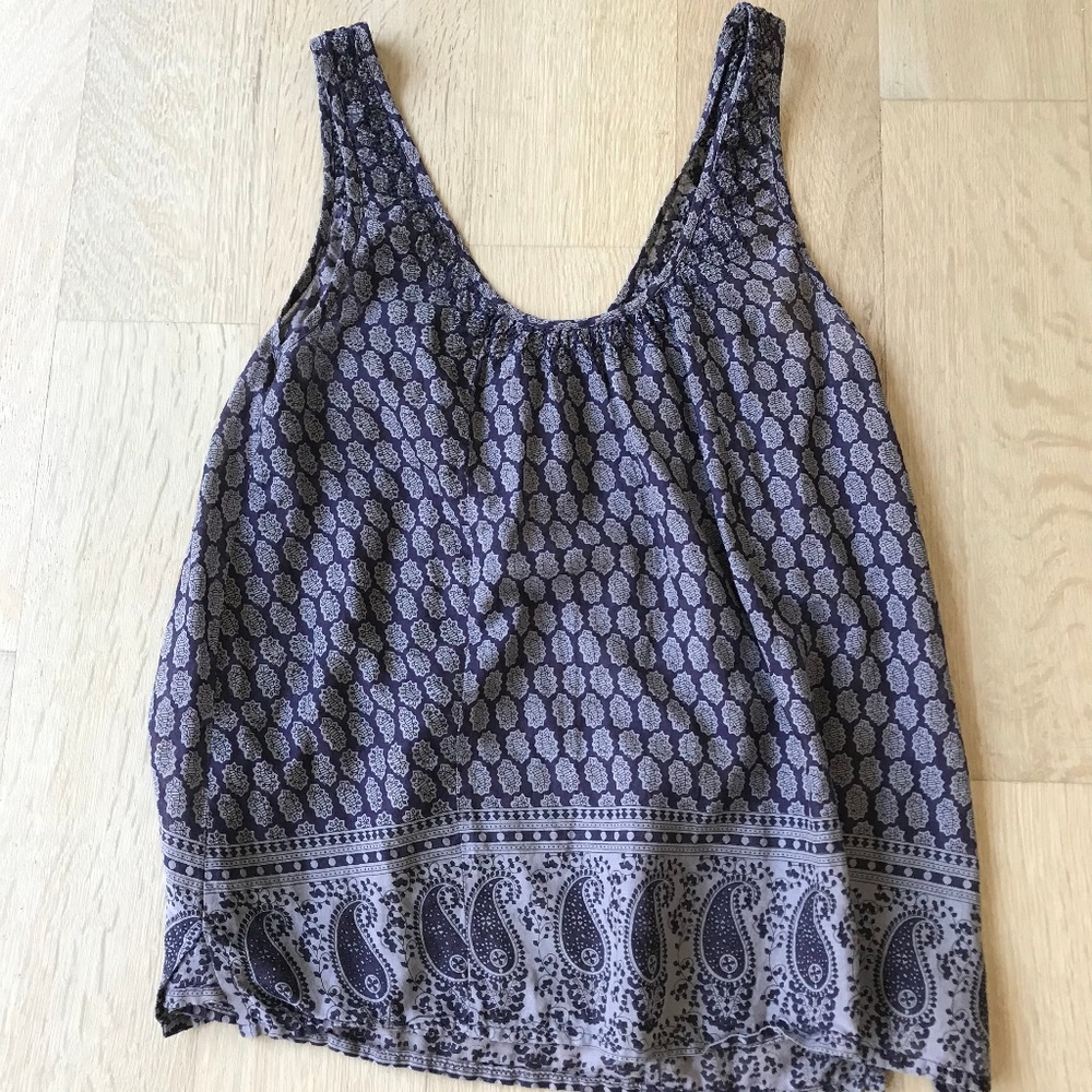 SLEEVELESS PATTERNED SLIP BLOUSE (PURPLE/LILAC)
